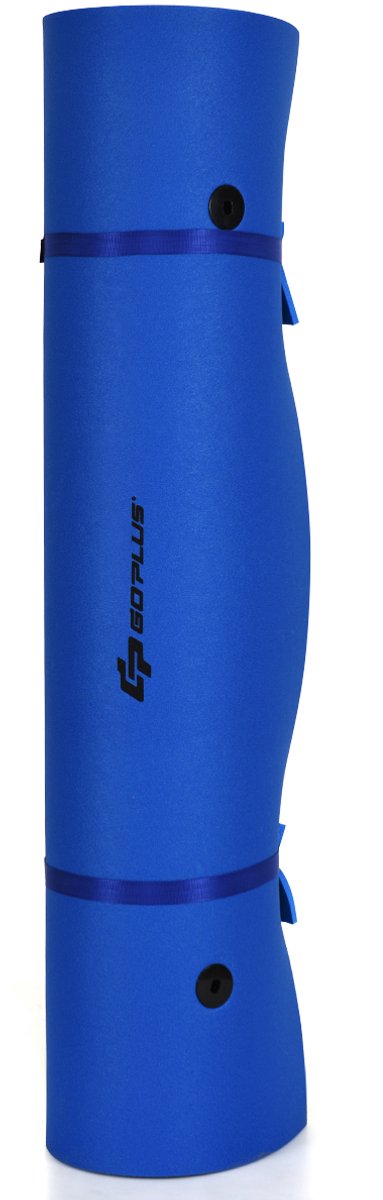 COSTWAY 270 x 180 cm waterhangmat, waterligstoel, 300 kg draagkracht, zwemmat, zwemvlot, drijvend waterbed, zwemeiland (blauw)