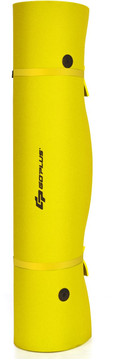 COSTWAY 270 x 180 cm waterhangmat, waterligstoel, 300 kg draagkracht, zwemmat, zwemvlot, drijvend waterbed, zwemeiland (geel)