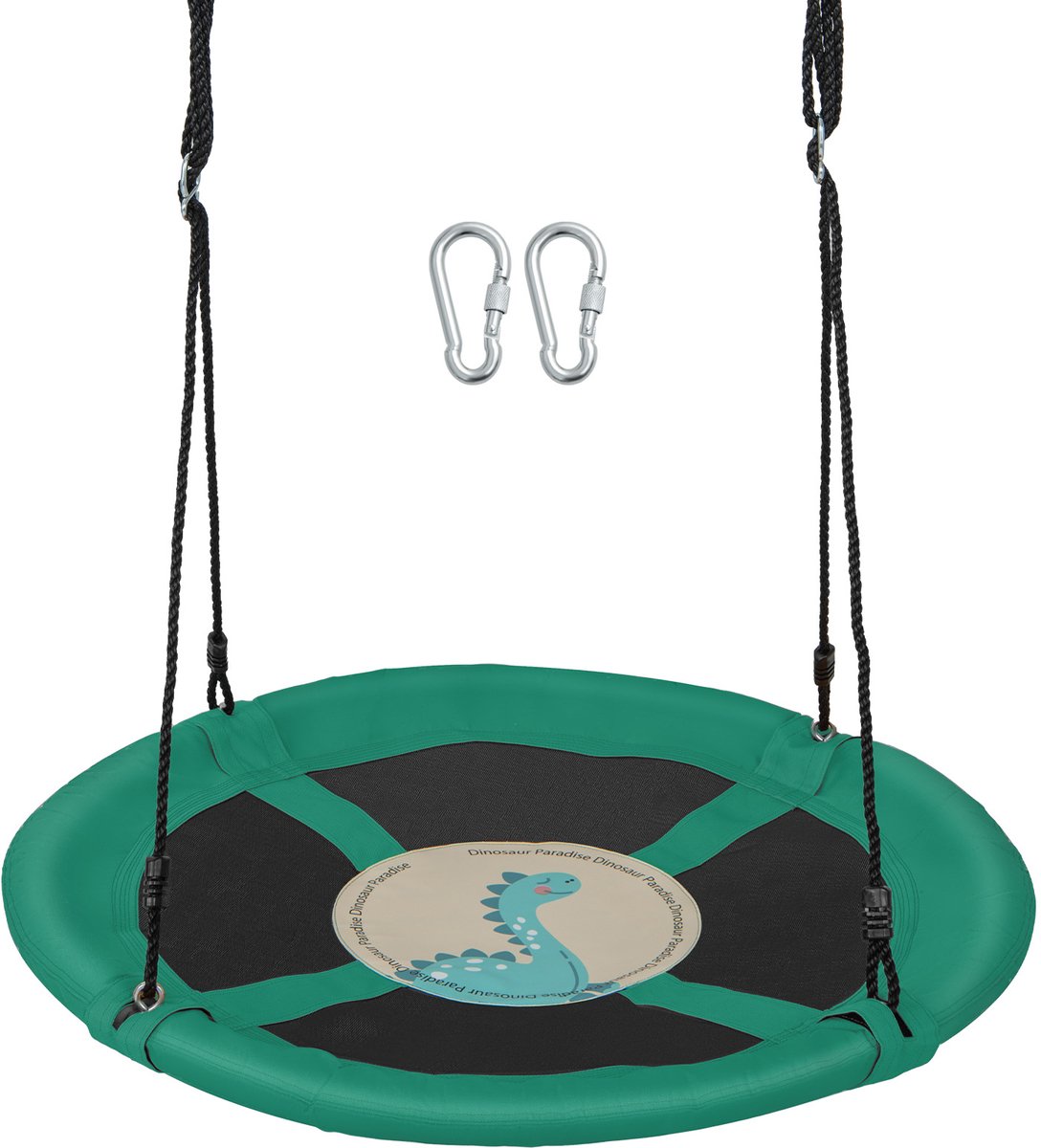 COSTWAY Nestschommel, kinderschommel, boomschommel, hangschommel, ronde schommel voor binnen en buiten, schommel voor kinderen en volwassenen, Ø 100 cm (groen)