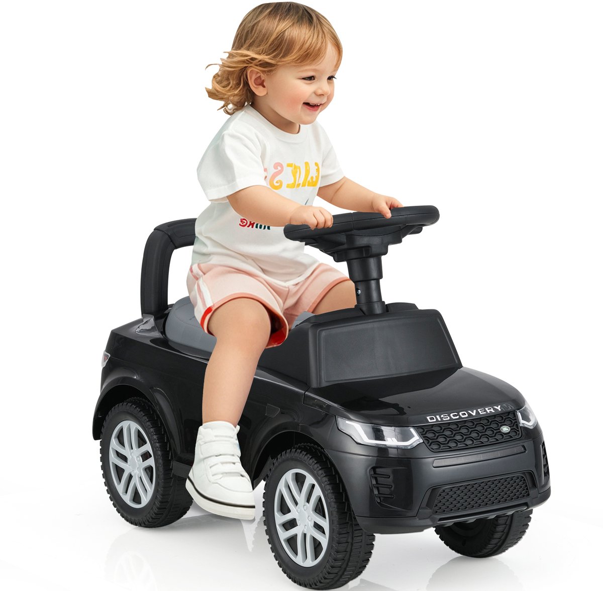 COSTWAY Schuibauto glijauto vanaf 1 jaar, glijvoertuig met opbergruimte onder de zitting, kinderauto met claxon en motorgeluid, Schiebauto speelgoedauto voor jongens en meisjes (zwart)