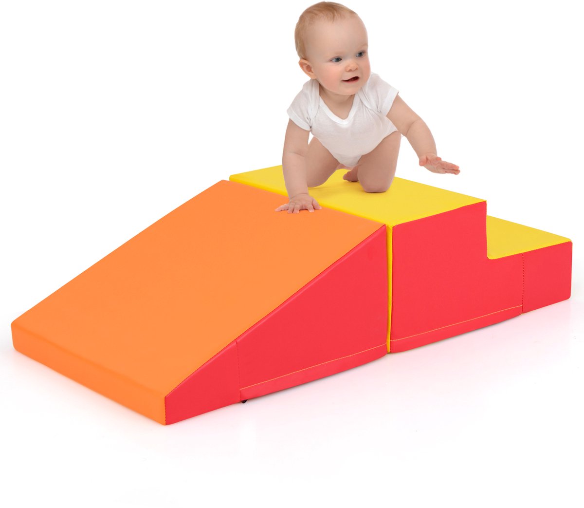 COSTWAY Schuimrubberen bouwstenen voor kinderen, zachte bouwstenen om te ravotten en te klimmen, reuzenbouwstenen van schuim, grote bouwstenen voor babys en peuters