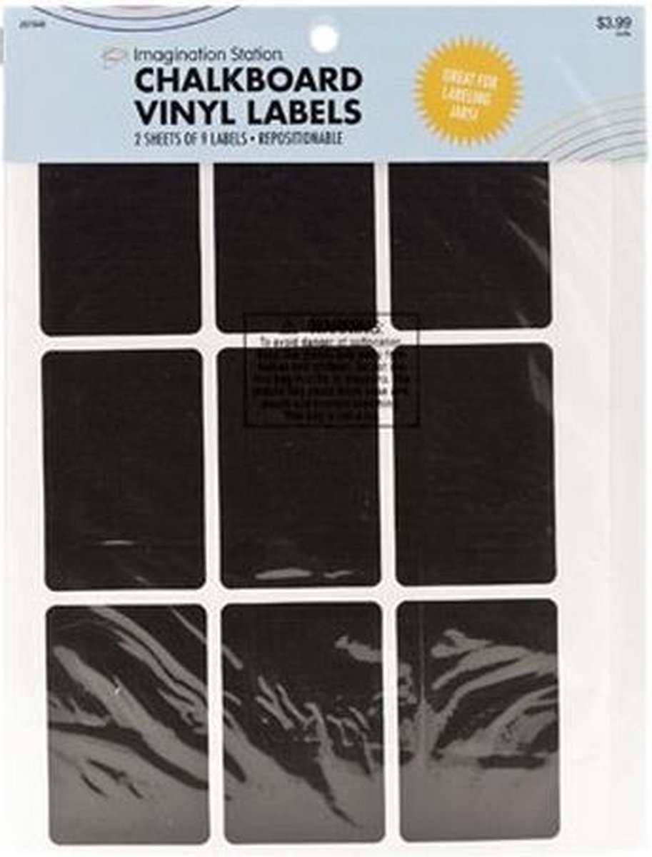 18x Krijtbord etiket stickers/labels 7,5 x 5 cm - Schoolbord etiketten - Weckpotlabels