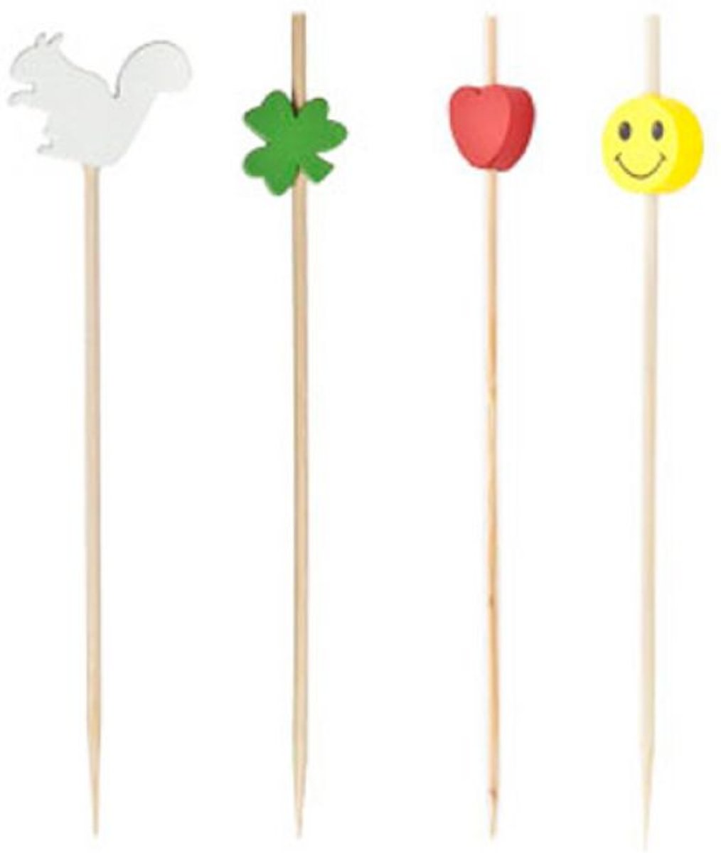 Cosy&Trendy Bamboe prikkers - assorti - 12 cm - Set-100