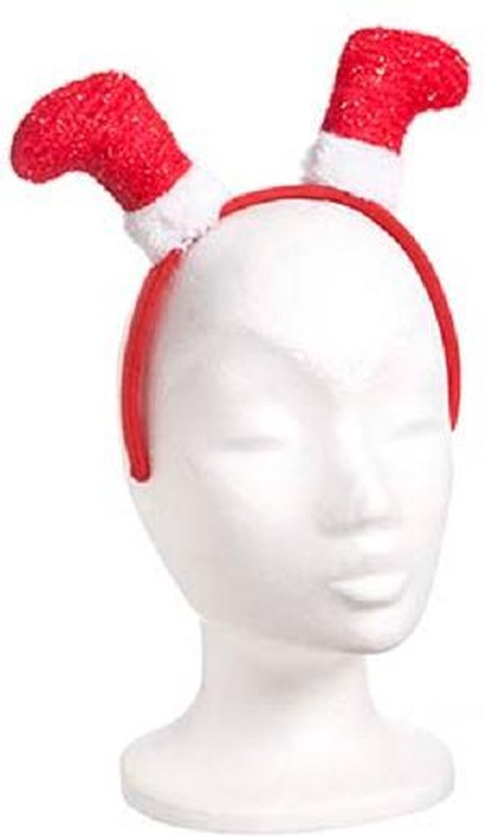 Diadeem met Kerstkousen Rood