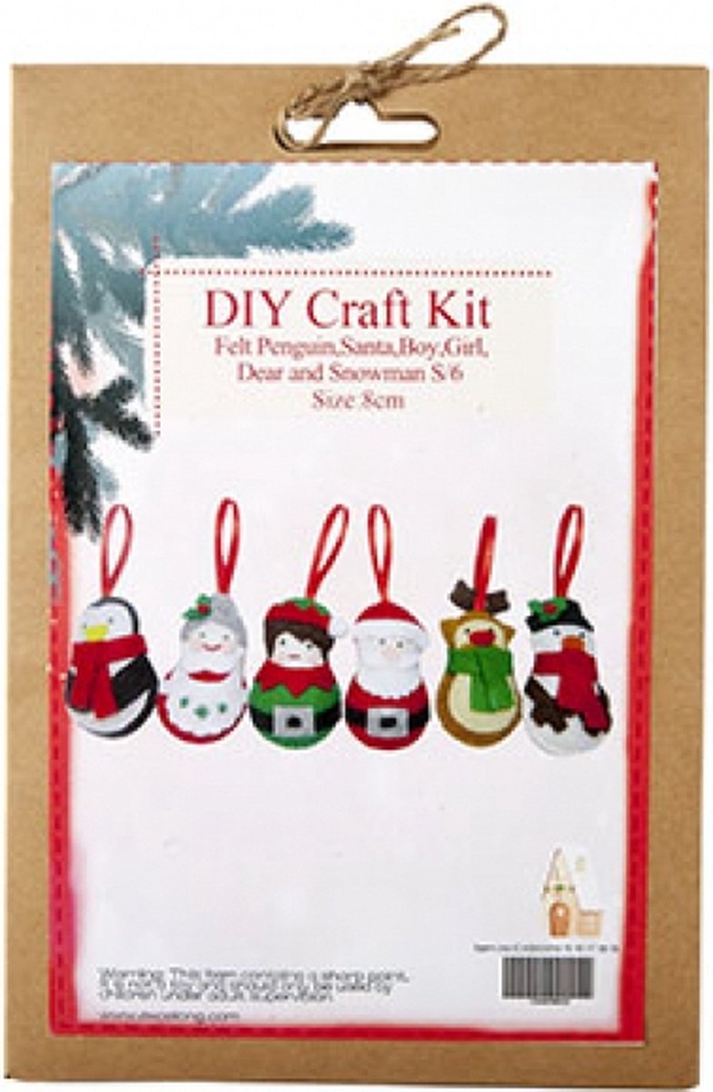 Cosy @ Home Diy Kerstset 6 Hangers, 8 cm - Vilt