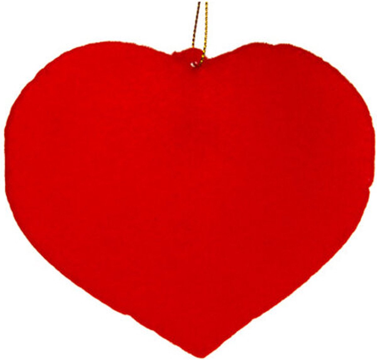 Cosy @ Home Hanger Hart - flocked - rood - 12x1H10cm