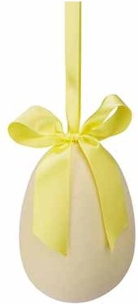 Cosy @ Home Paasei - hanger - flocked geel - dia.8H12cm