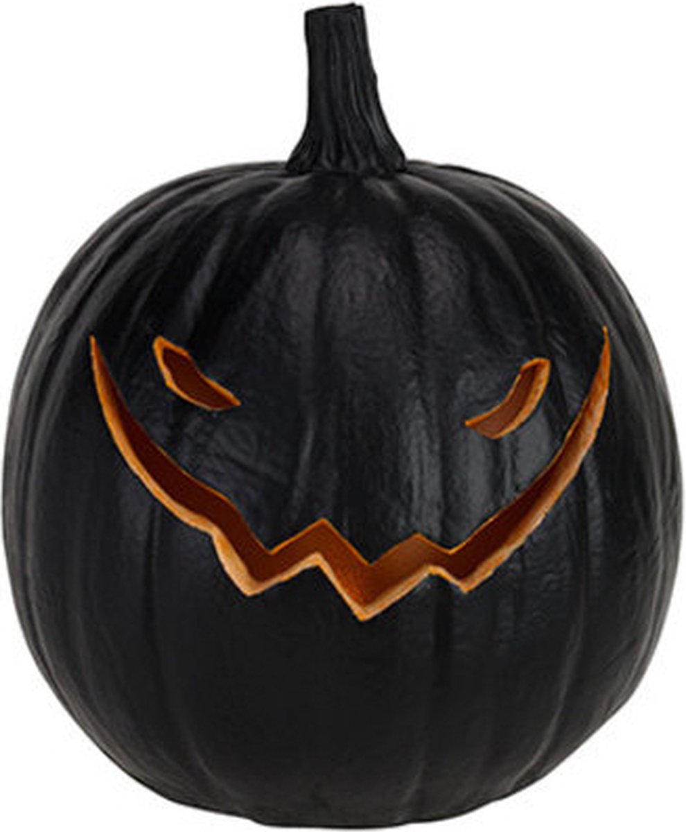 Cosy @ Home Pompoen hoofd - LED - zwart - dia.16H17,5cm