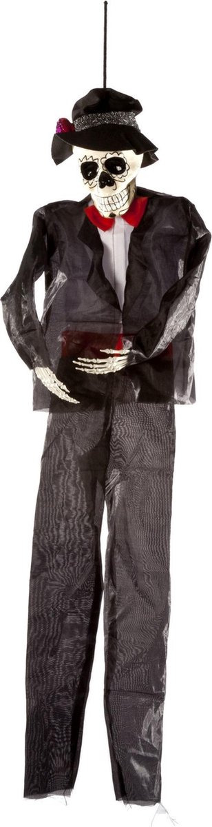 Halloween - Horror decoratie hangend skelet Day of the dead heer 92 cm - Halloween thema versiering poppen