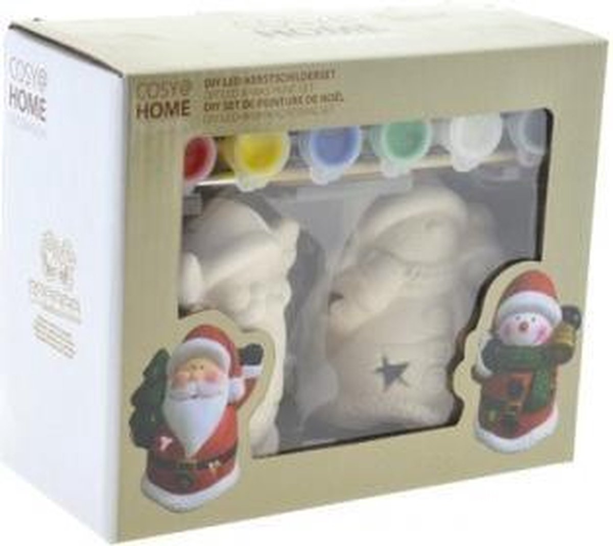 Kerst - Schilder set - Knutselen - Kerstman - Kerstvrouw - LED verlichting - Figuren