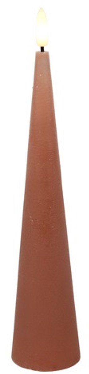 Countryfield LED Kegelkaars rustiek 5x5x25cm - roze.