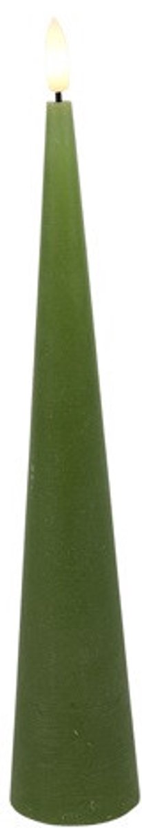 Countryfield LED Kegelkaars rustiek 5x5x29,5cm - l.groen.