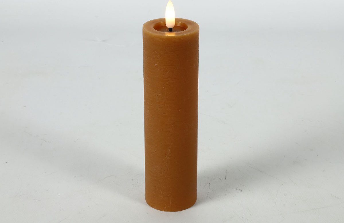 Countryfield LED kaars rustiek amber 5x20cm - sfeervolle decoratie.