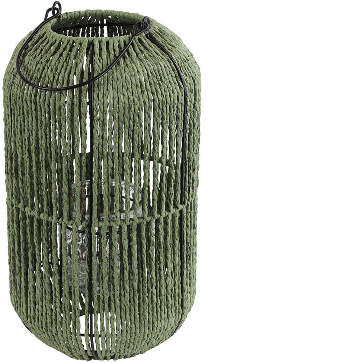 Countryfield Windlicht Ise L groen 22x23x39cm.