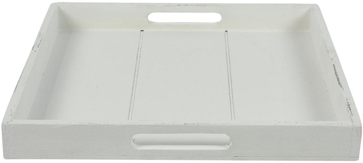 Countryfield dienblad speelgoed vierkant Claudina 30cm wit karton.