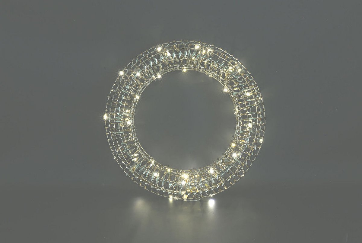 Countryfield kerstkrans LED speelgoed decoratie 40cm goud multi.