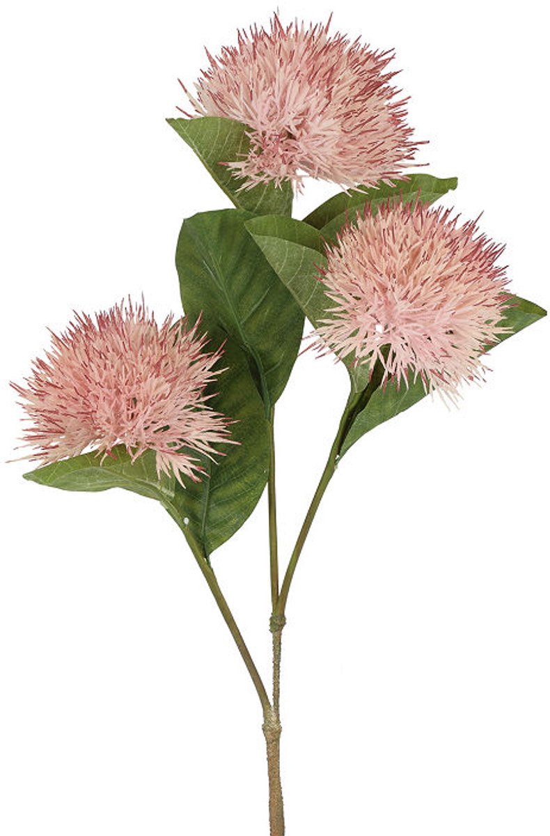 Countryfield kunstbloem Carthamus roze decoratiebloem 86cm.