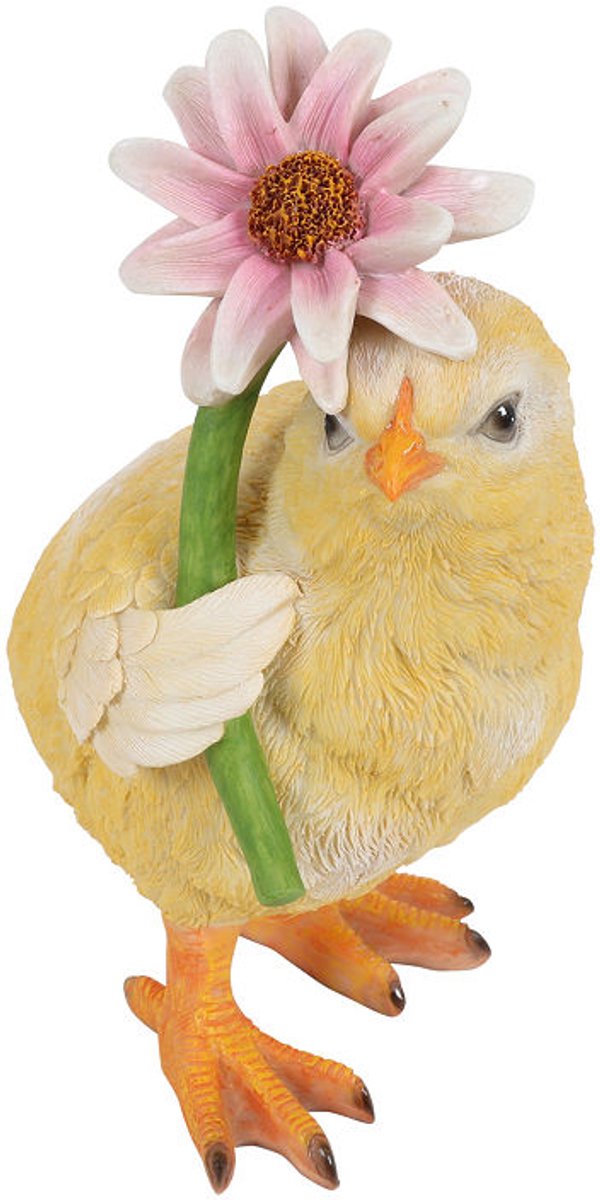 Countryfield speelgoed eend multicolor met bloem 10x9x18cm decoratief.