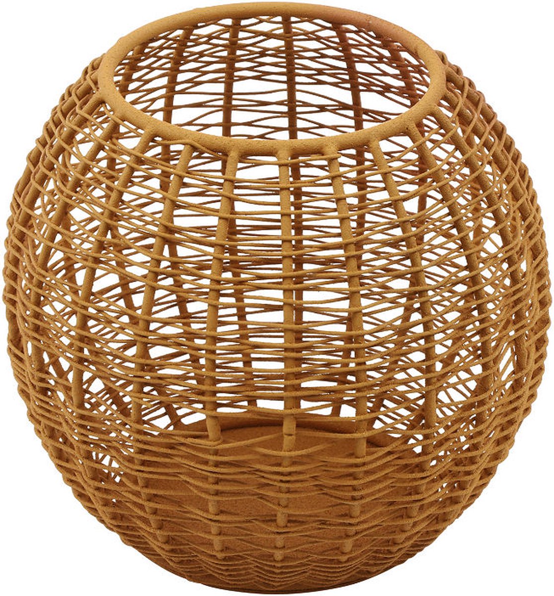 Countryfield theelichthouder Sabi M oranje decoratie 14,5x14,5x14cm.