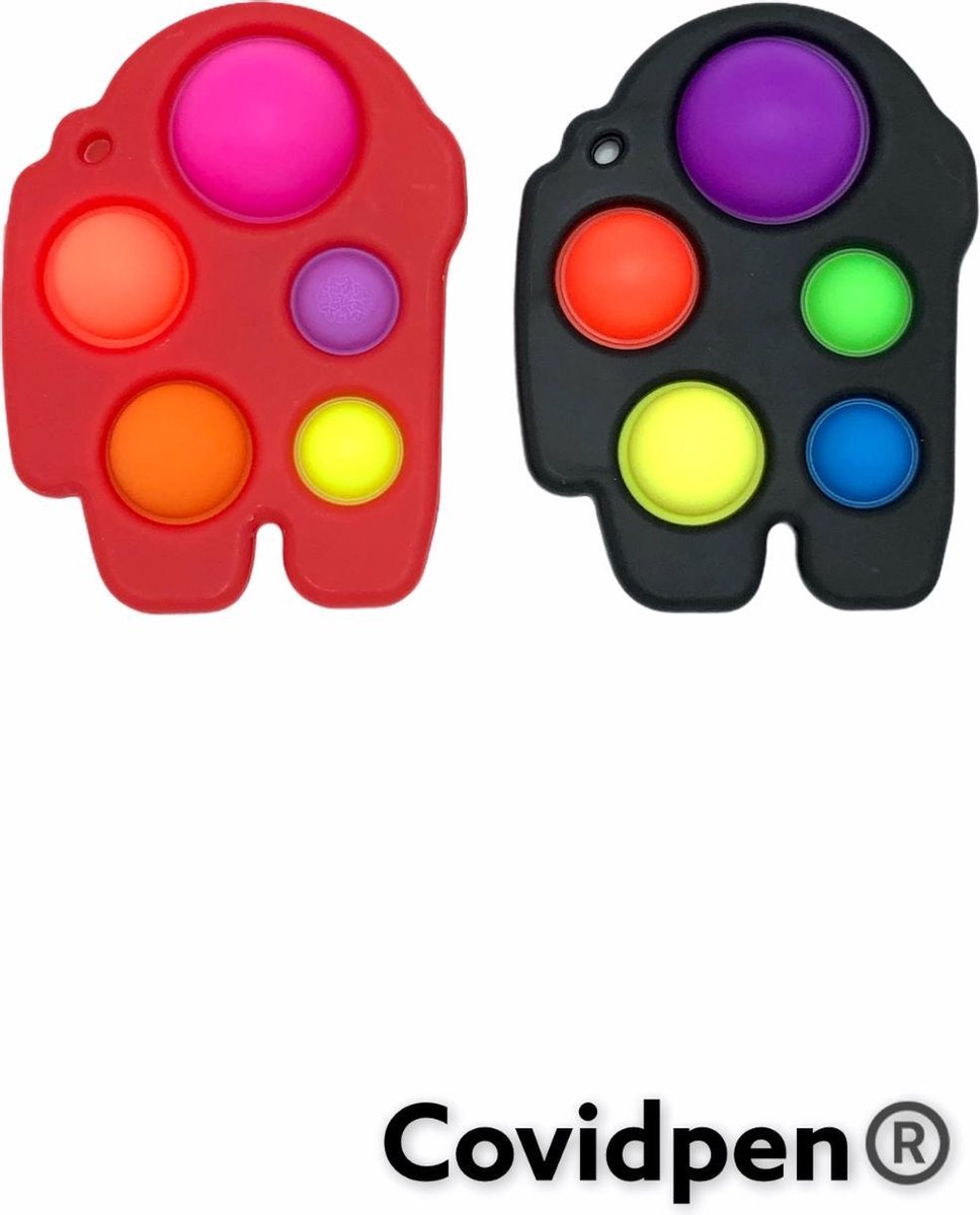 Pop it - Astronaut - 2 Stuks - Rood - Zwart - Gezien op Tiktok - Fidget Toy - Simple Dimple