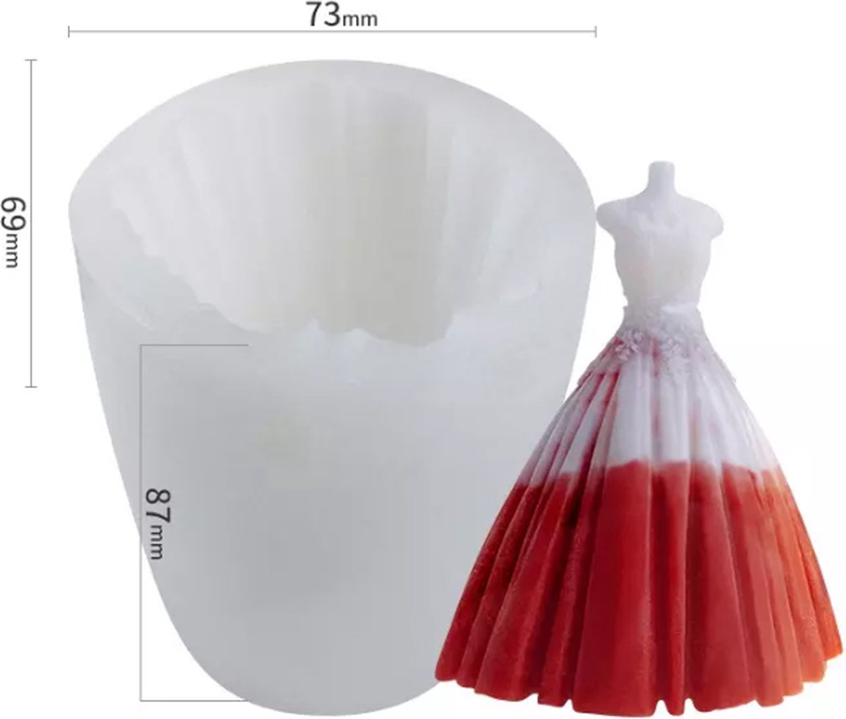 Kaarsmal jurk - Siliconen mal - Zelf kaarsen maken - Gips gieten - Vrouwen jurk