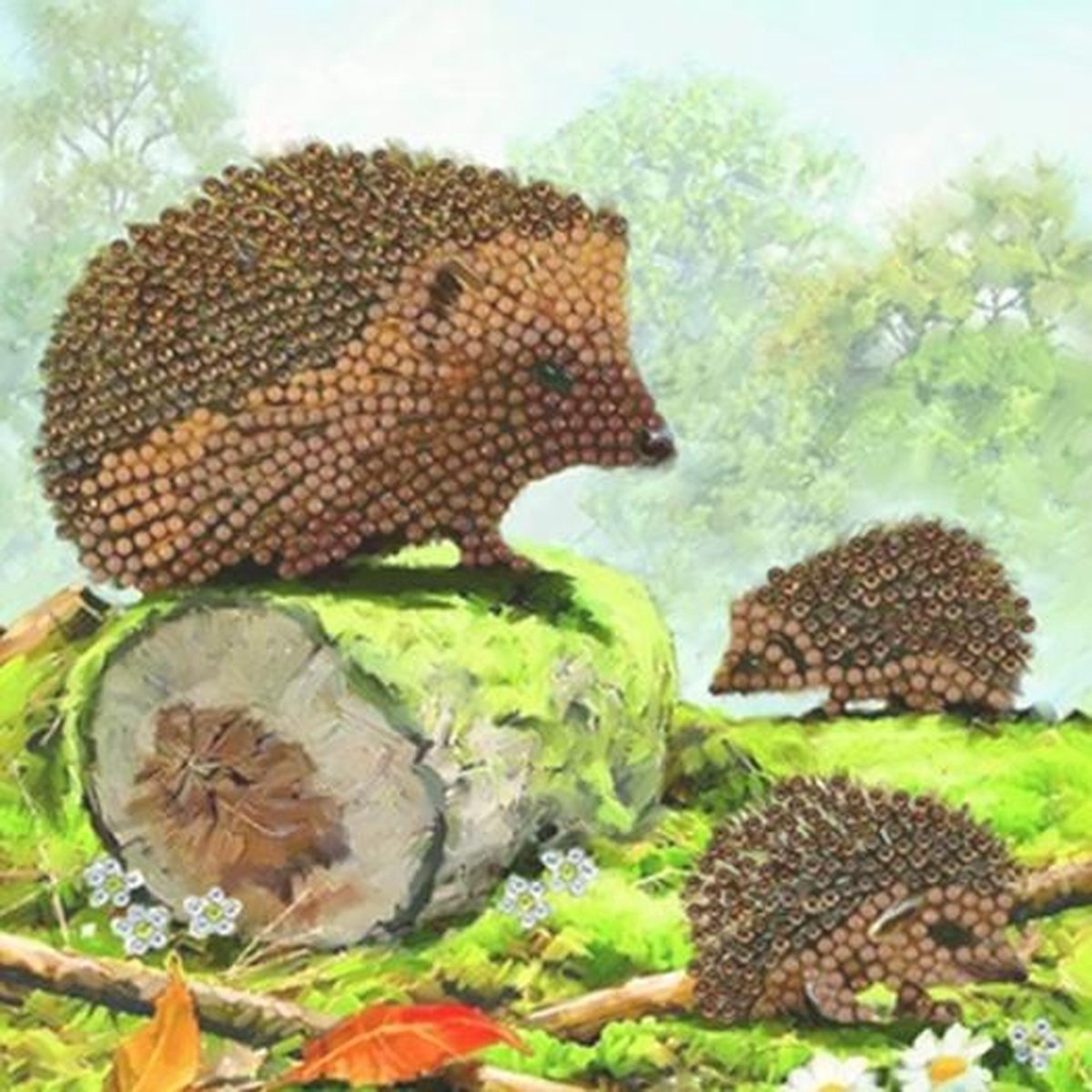 Crystal Art Egel in de Achtertuin