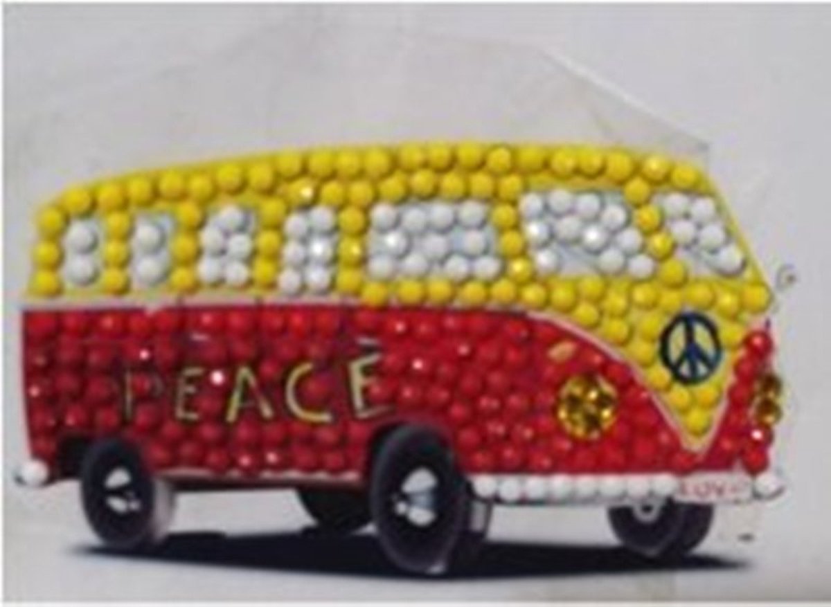 Crystal Art diamond painting sticker - VW busje peace