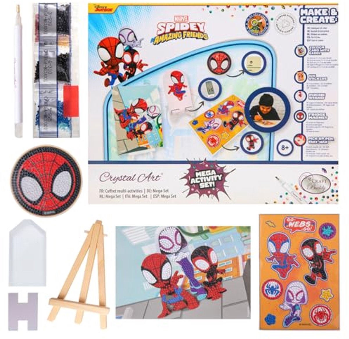 CRAFT BUDDY - SPIDEY CRYSTAL ART MEGA ACTIVITY SET.