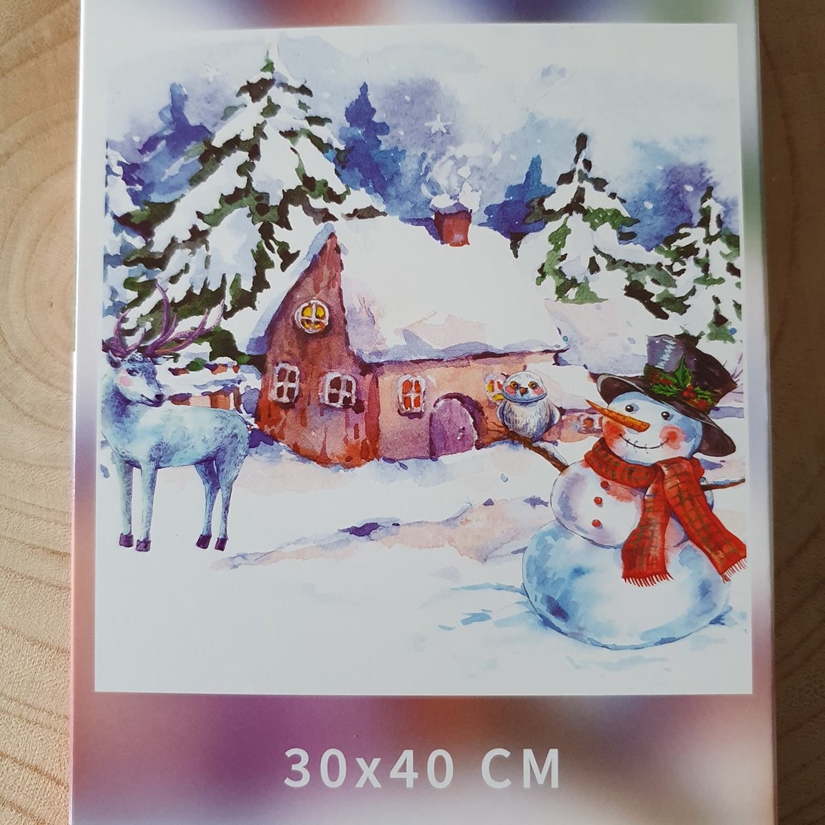 Diamond painting 40 x 30 cm, Kerst, kerstdorpje, knutselen, hobby