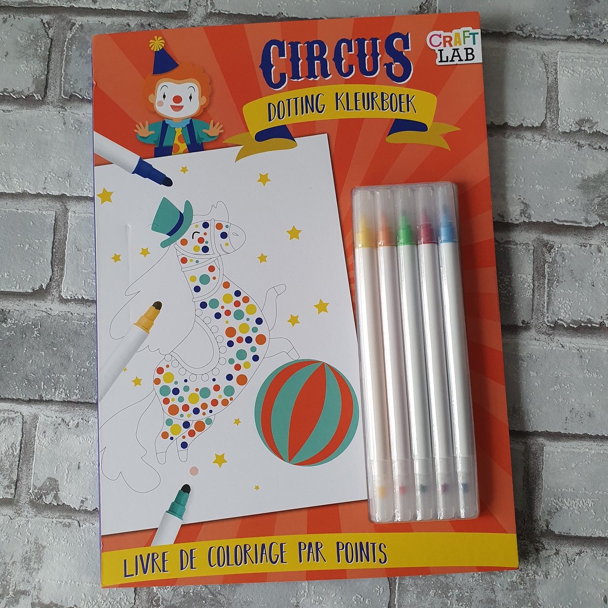 Kleurboek, circus, met stiften
