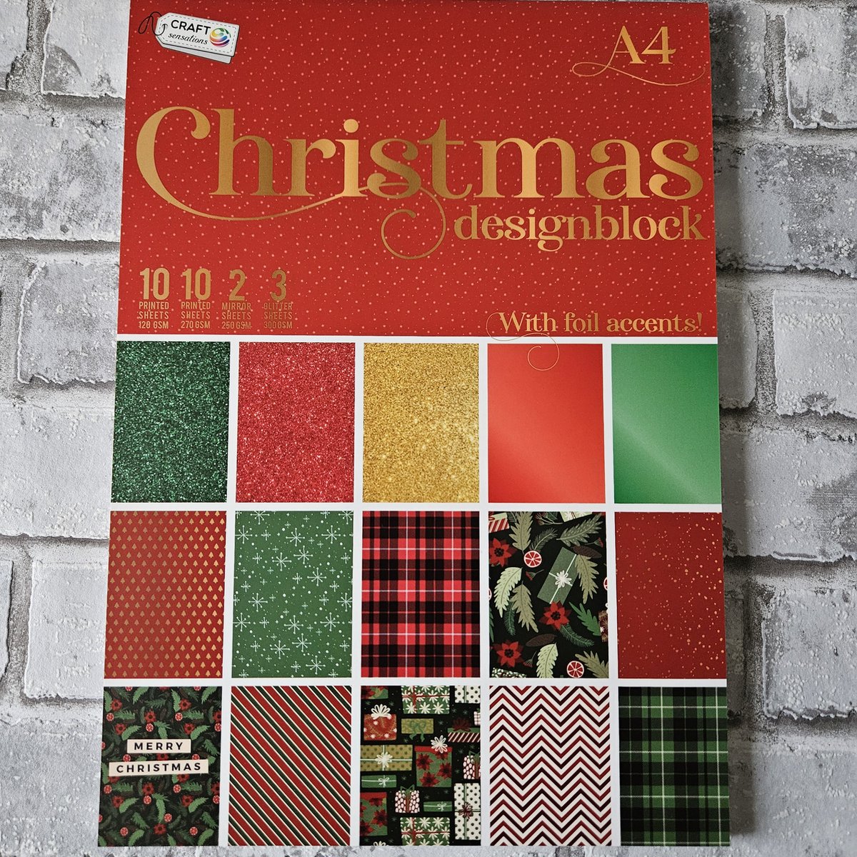 Christmas design blok rood, kerst papier