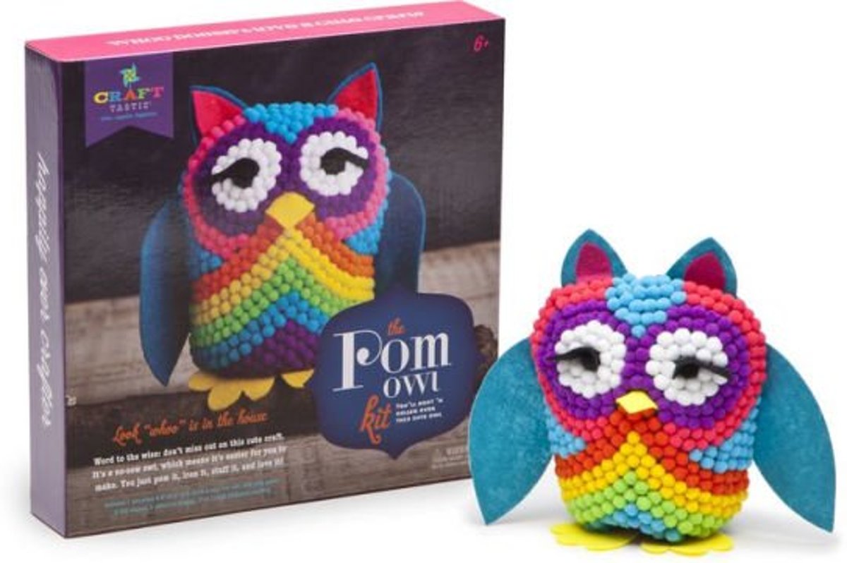 Craft Tastic - Hobbydoos -Knutselset - Pom Owl - Pomponnetjes uil - vanaf 6 jaar