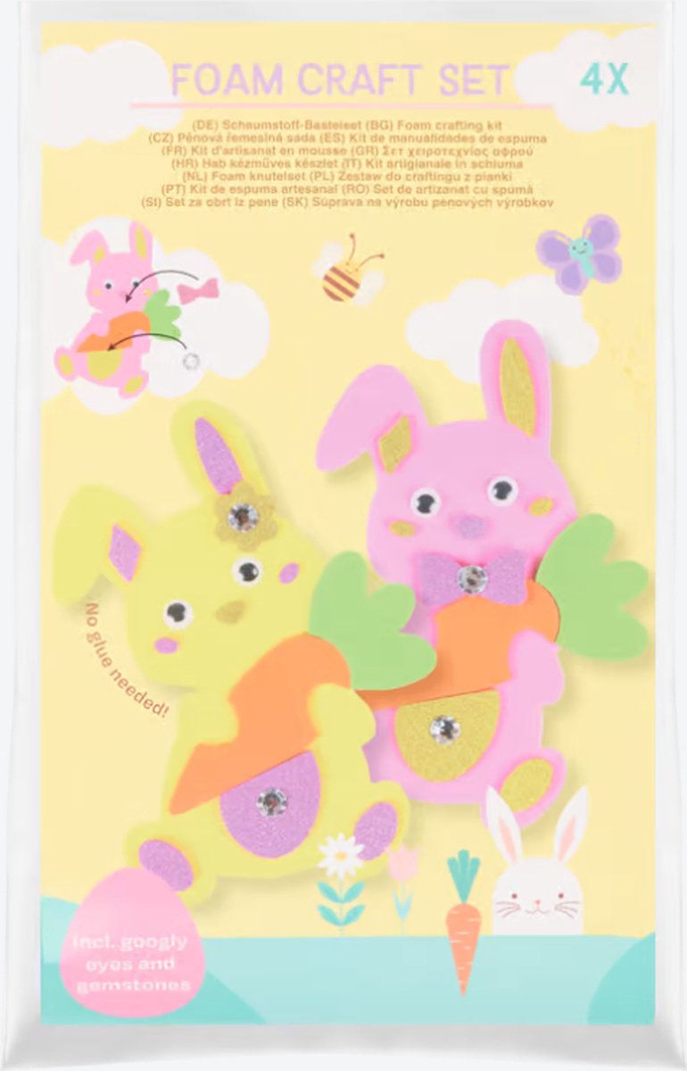 Maak voor Pasen je eigen vrolijke decoratie met deze uitgebreide knutselset met verschillende figuren GEEN LIJM NODIG