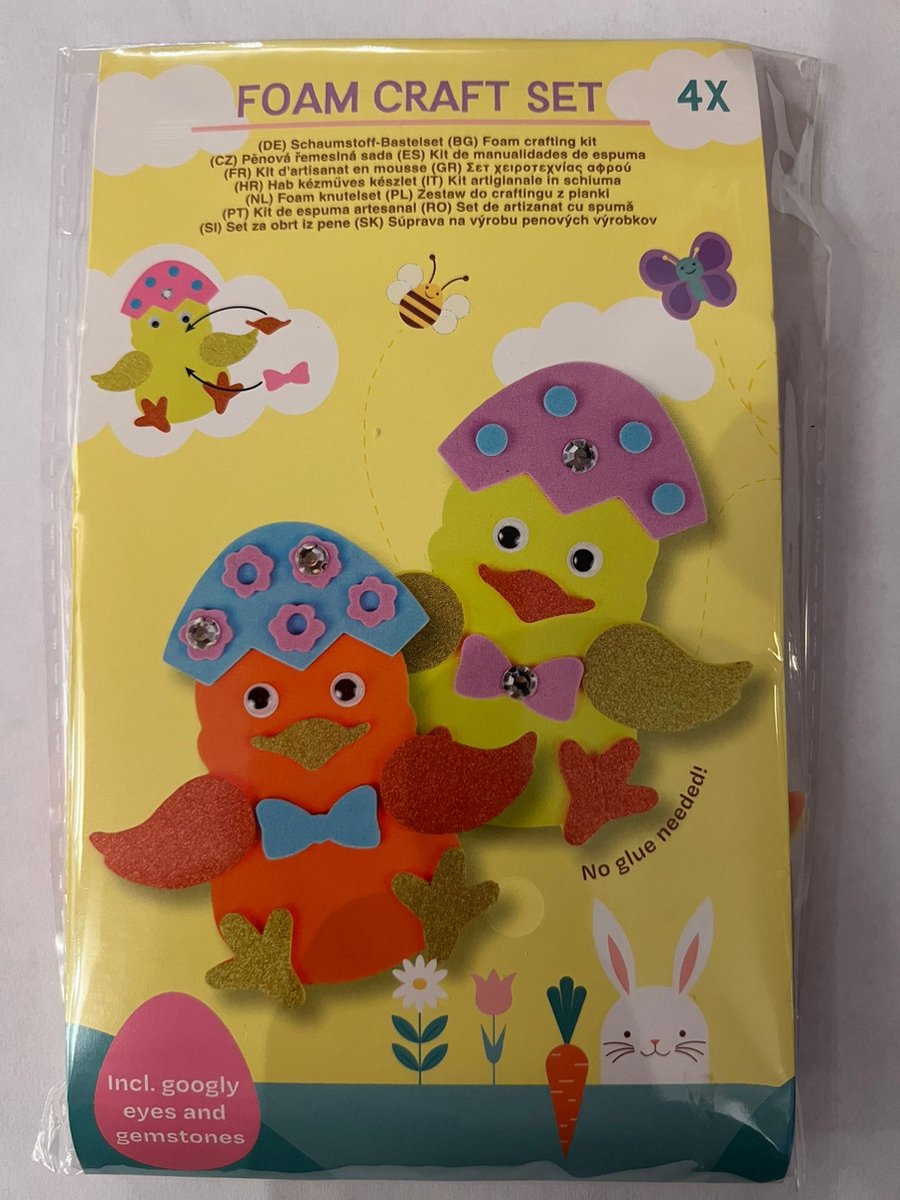 Maak voor Pasen je eigen vrolijke decoratie met deze uitgebreide knutselset met verschillende figuren GEEN LIJM NODIG