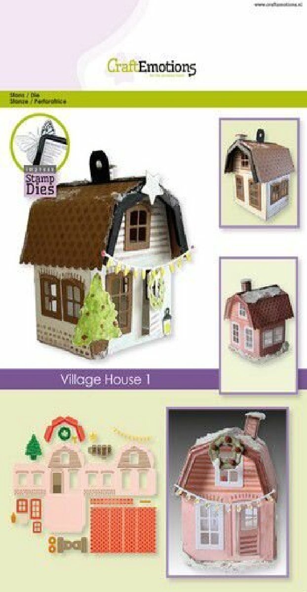 Craft Emotions 115633/1531 Impress stamp die - huisje 1 (A5)