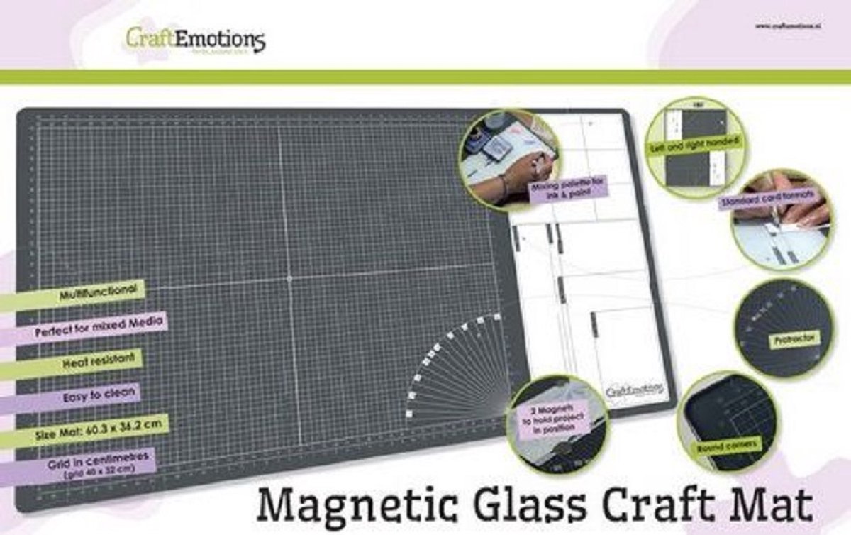 CraftEmotions - Glass Craft Mat (60,3 x 36,2cm) magnetisch (860503/1800)