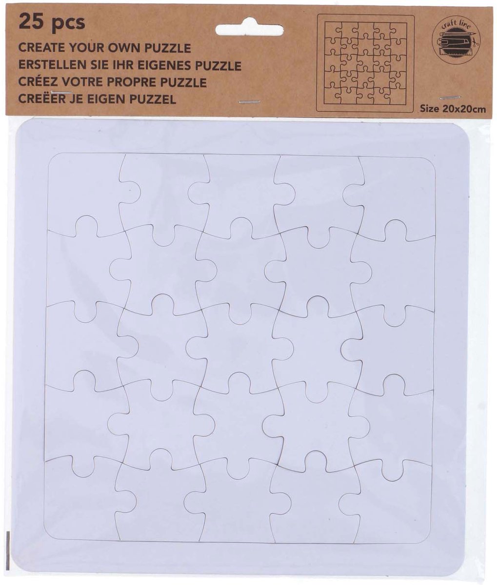 Maak je eigen puzzel - lege puzzel - create your own puzzle - 20x20cm - 25stuks