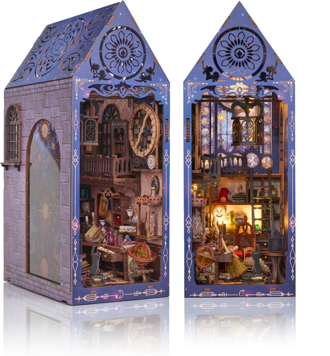 Book Nook Bouwpakket Magische School - Miniatuur Bouwpakket Volwassenen - 3D Puzzel Hout - Boekensteun - DIY - Crafts&Co