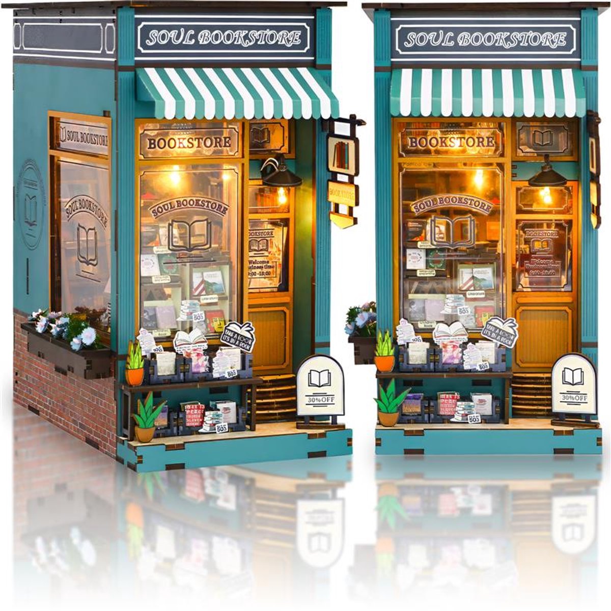 Book Nook Miniatuur Bouwpakket - DIY - 3D Puzzel Hout - Knutselen Meisjes - Boekenwinkel - Crafts&Co