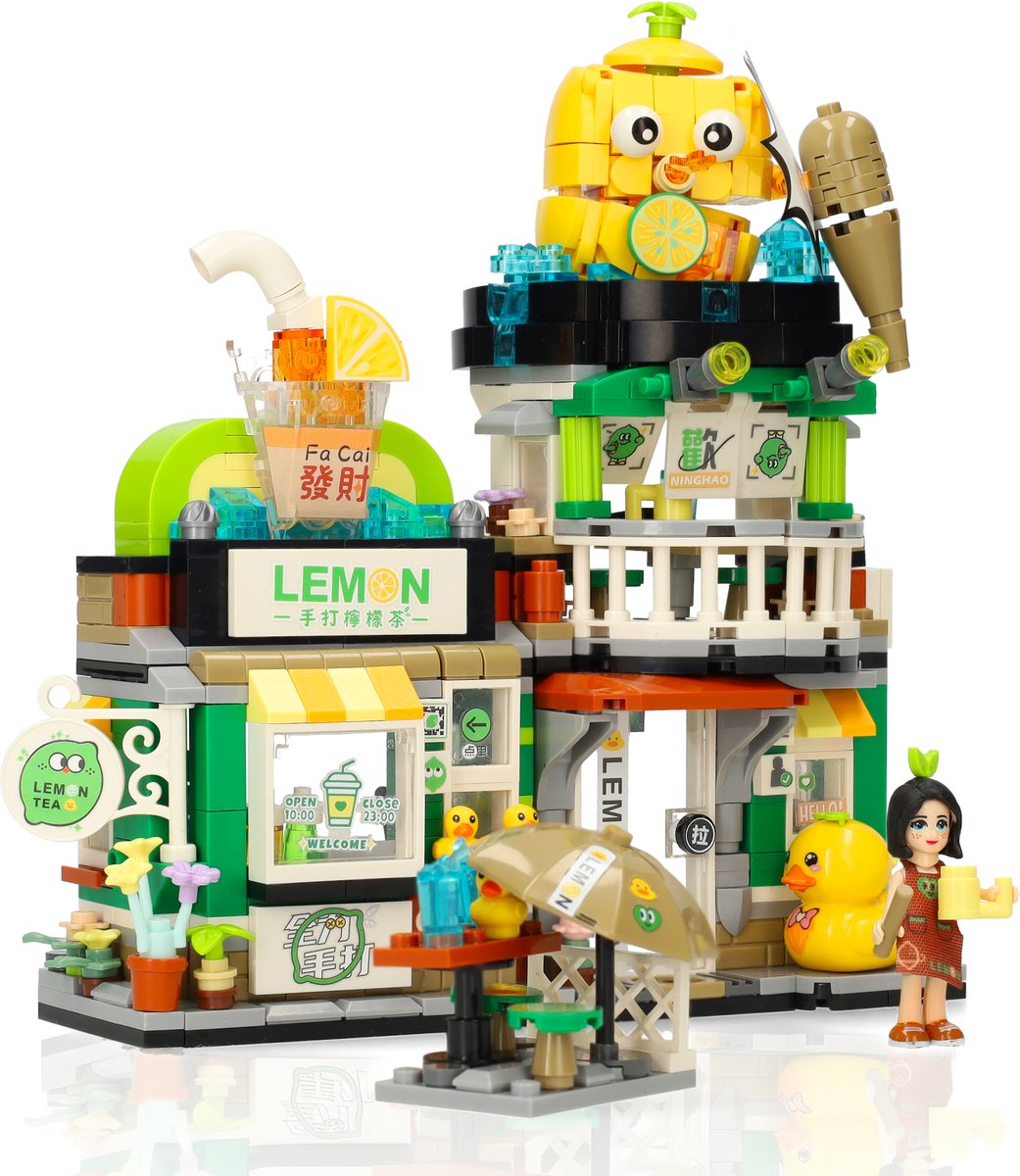 Bouwpakket Limonade Shop - Bouwstenen Set - Volwassenen en Kinderen - DIY Miniatuur Huisje - Bouwset met 796 Stukjes - Vanaf 6 Jaar - Crafts&Co