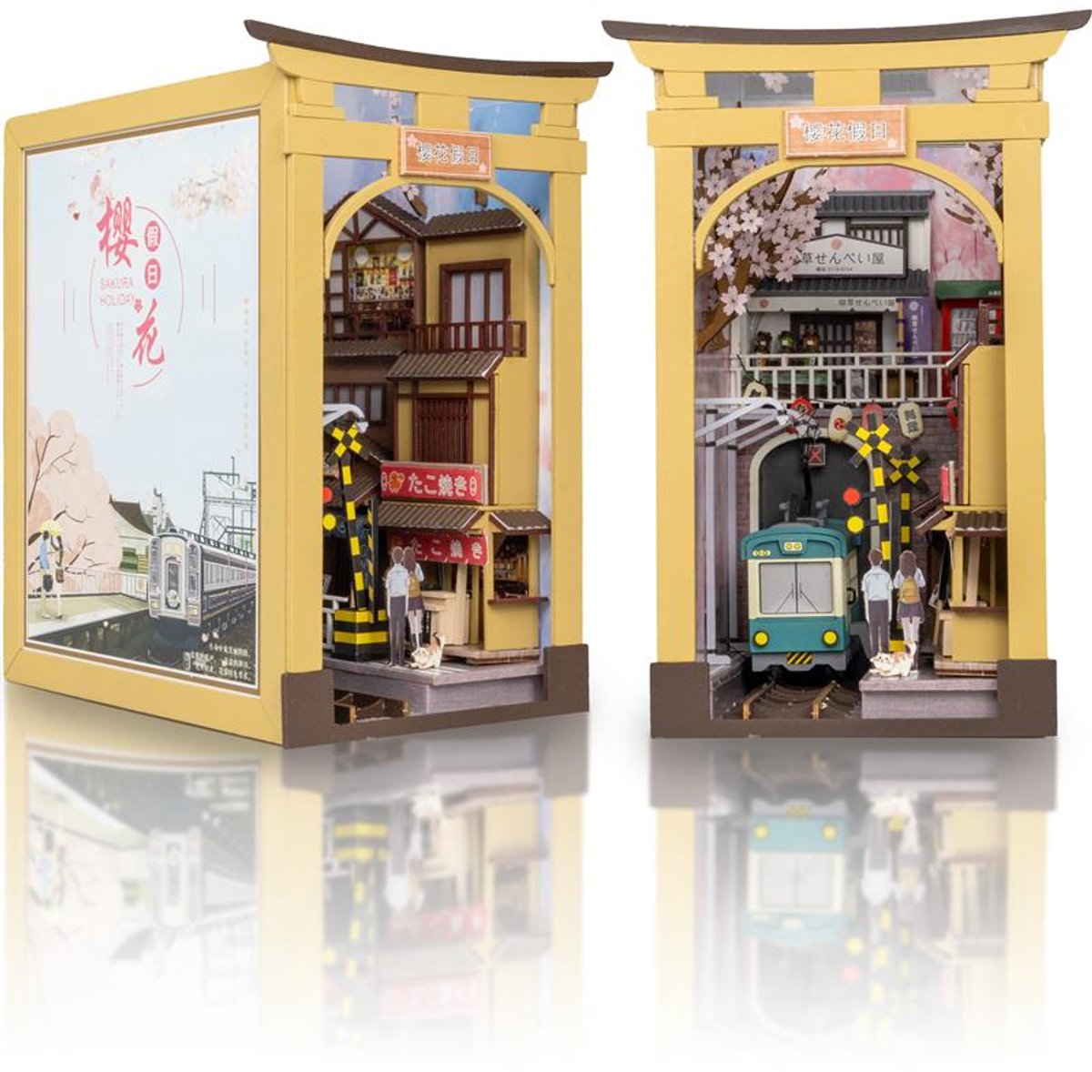 Crafts&Co Book Nook - Miniatuur Bouwpakket Volwassenen - Boekensteun - Knutselen Meisjes - Treinstation