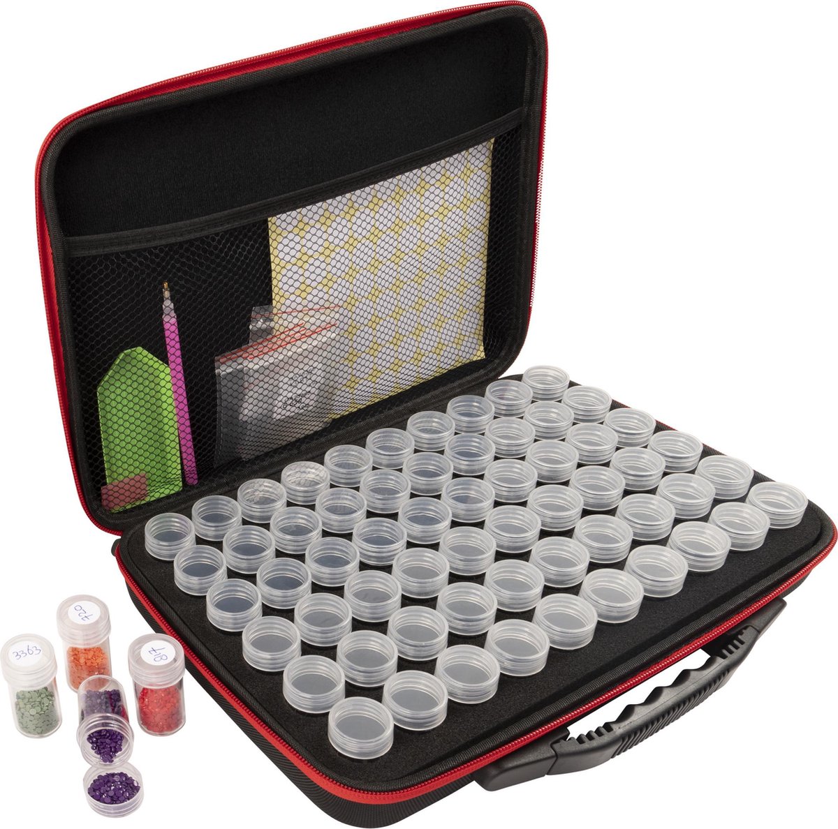 Crafts&Co Diamond Painting Opbergdoos – Sorteerdoos met Opbergdoosjes - Rood