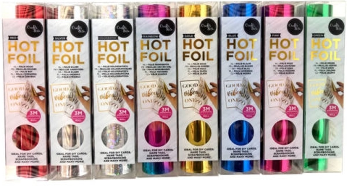 Crafts & Co Hot Foil Multipack 8 Kleuren - 3 Meter Per Kleur