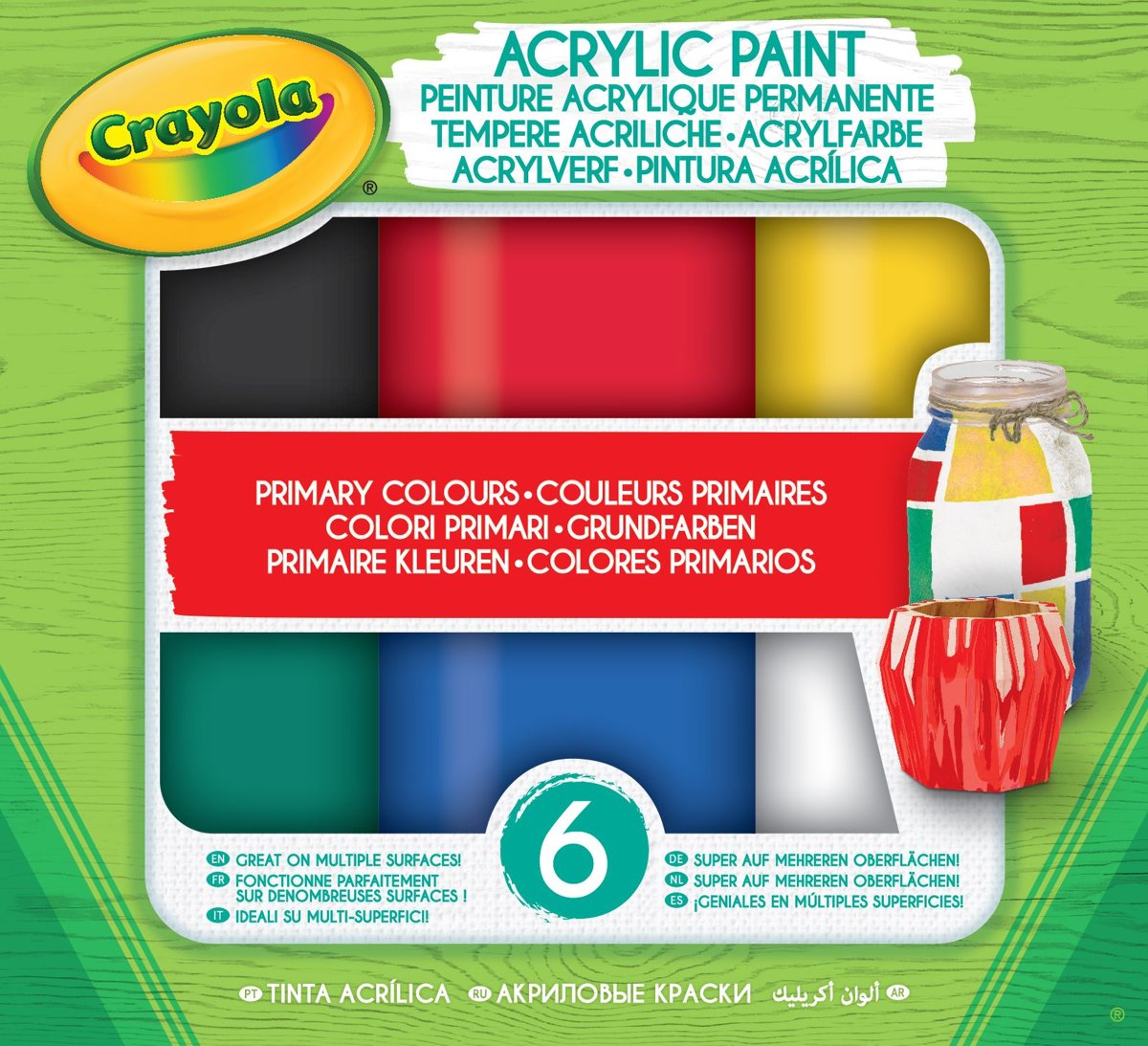 Acryl verf Primaire tinten Crayola 6 stuks