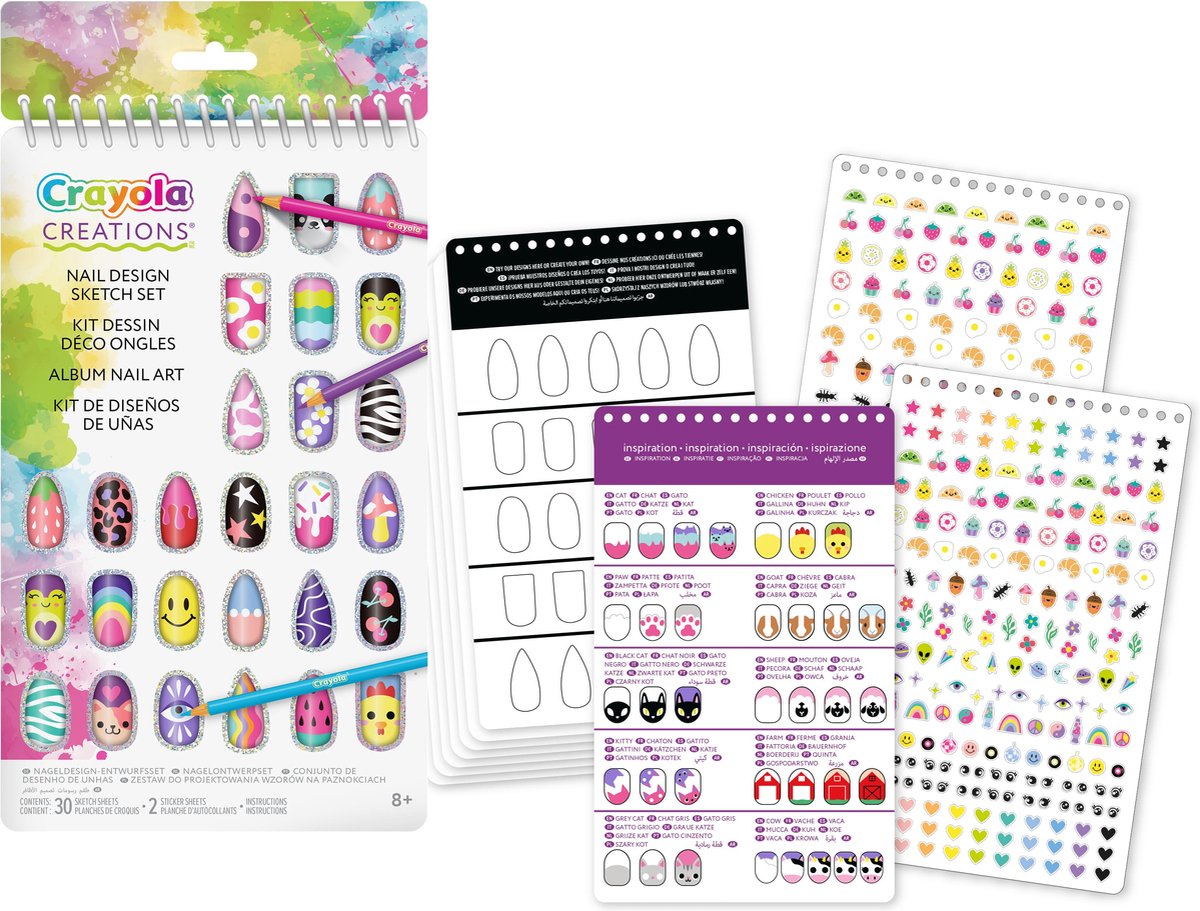 Crayola - Crayola Creations - Kleurboek - Nail Art Album - Tekenset met Stickers Voor Kinderen