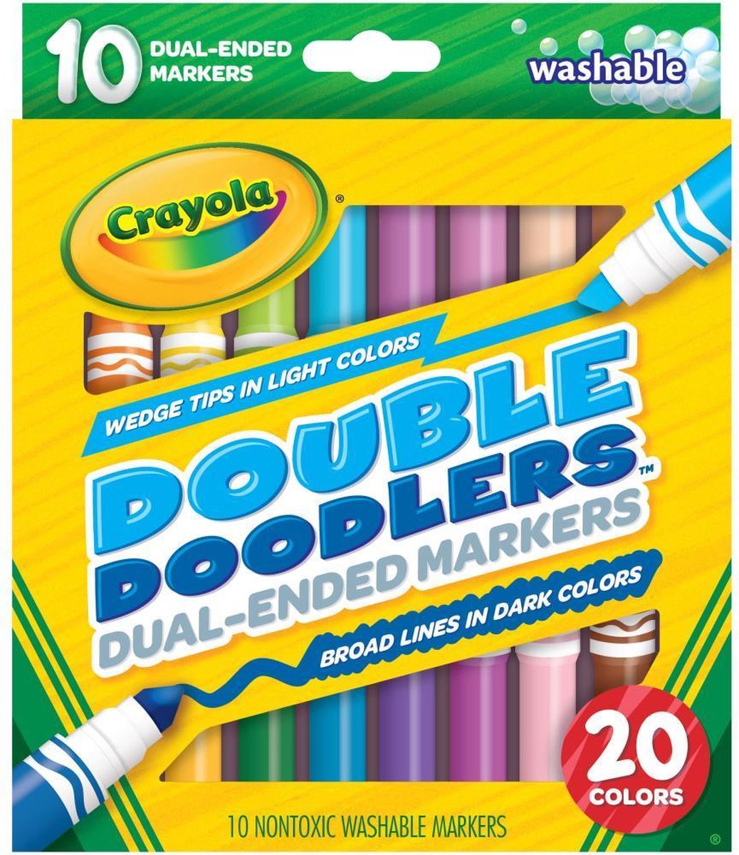Crayola - Double Doodlers - dubbelzijdige markers - met 20 kleuren!