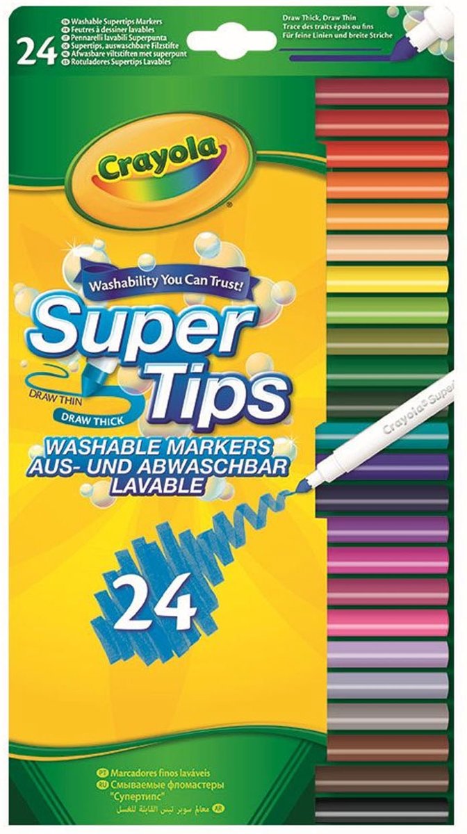 Crayola 24 Supertips Viltstiften met superpunt