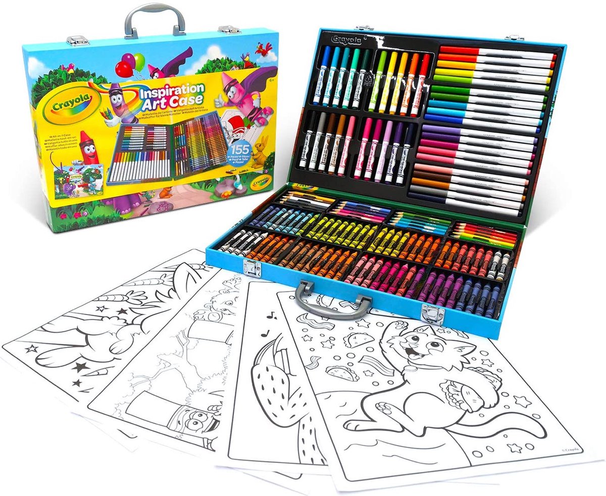   Inspiration Art Case - 155 Art and Coloring Supplies - Kleurpotloden, Wasbare Markers, Kleurpapier  - Cadeau voor kinderens - 4+