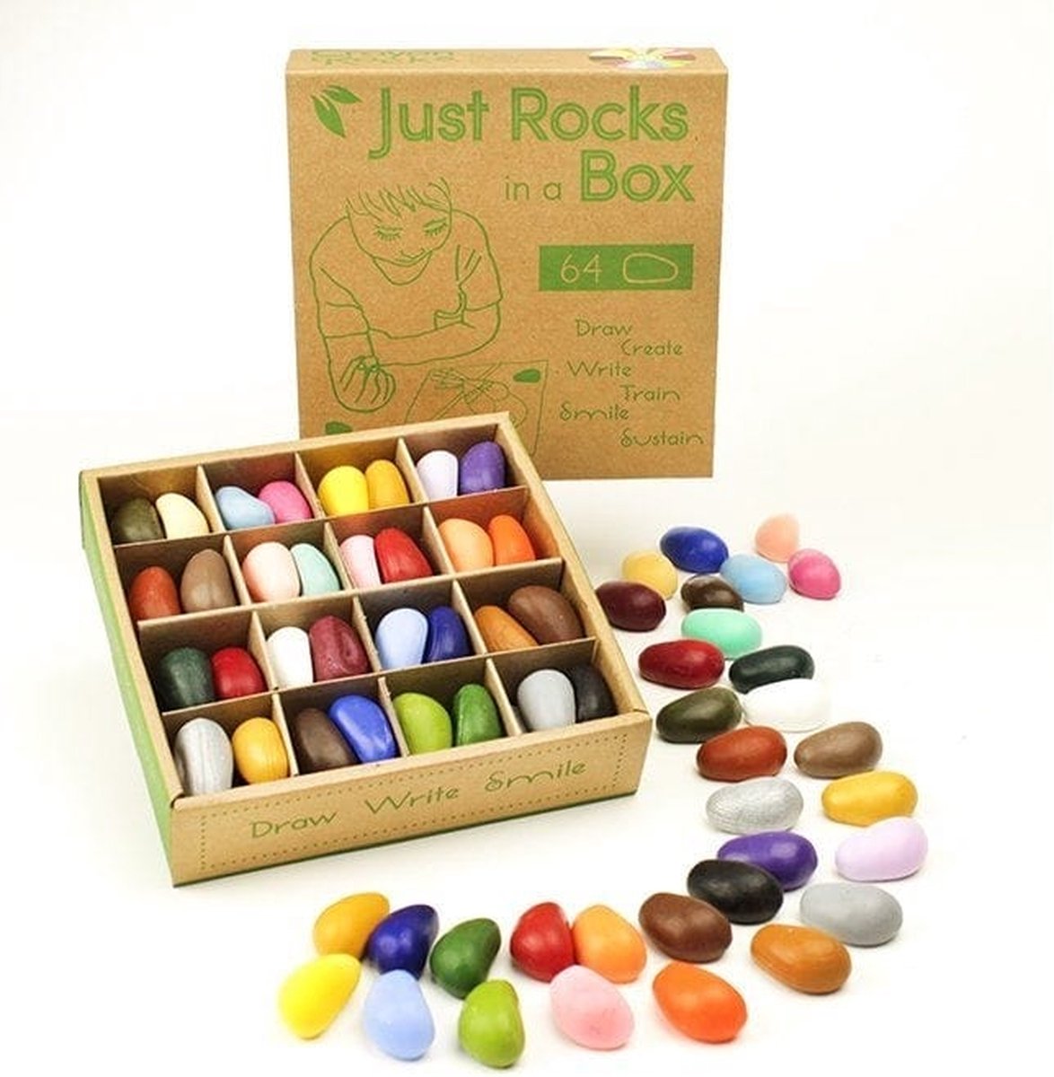 Crayon Rocks waskrijtjes doos van 4 x 16 kleuren