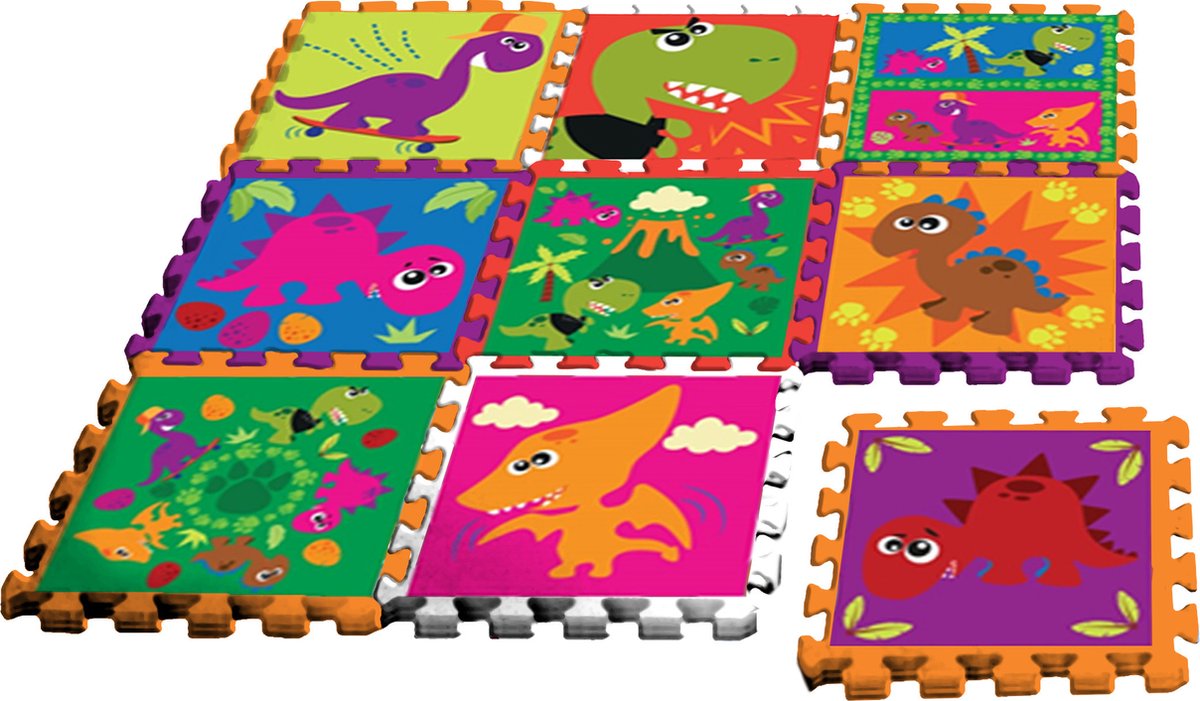 Crazy Dino Vloerpuzzel Junior 90 Cm Foam 9-delig